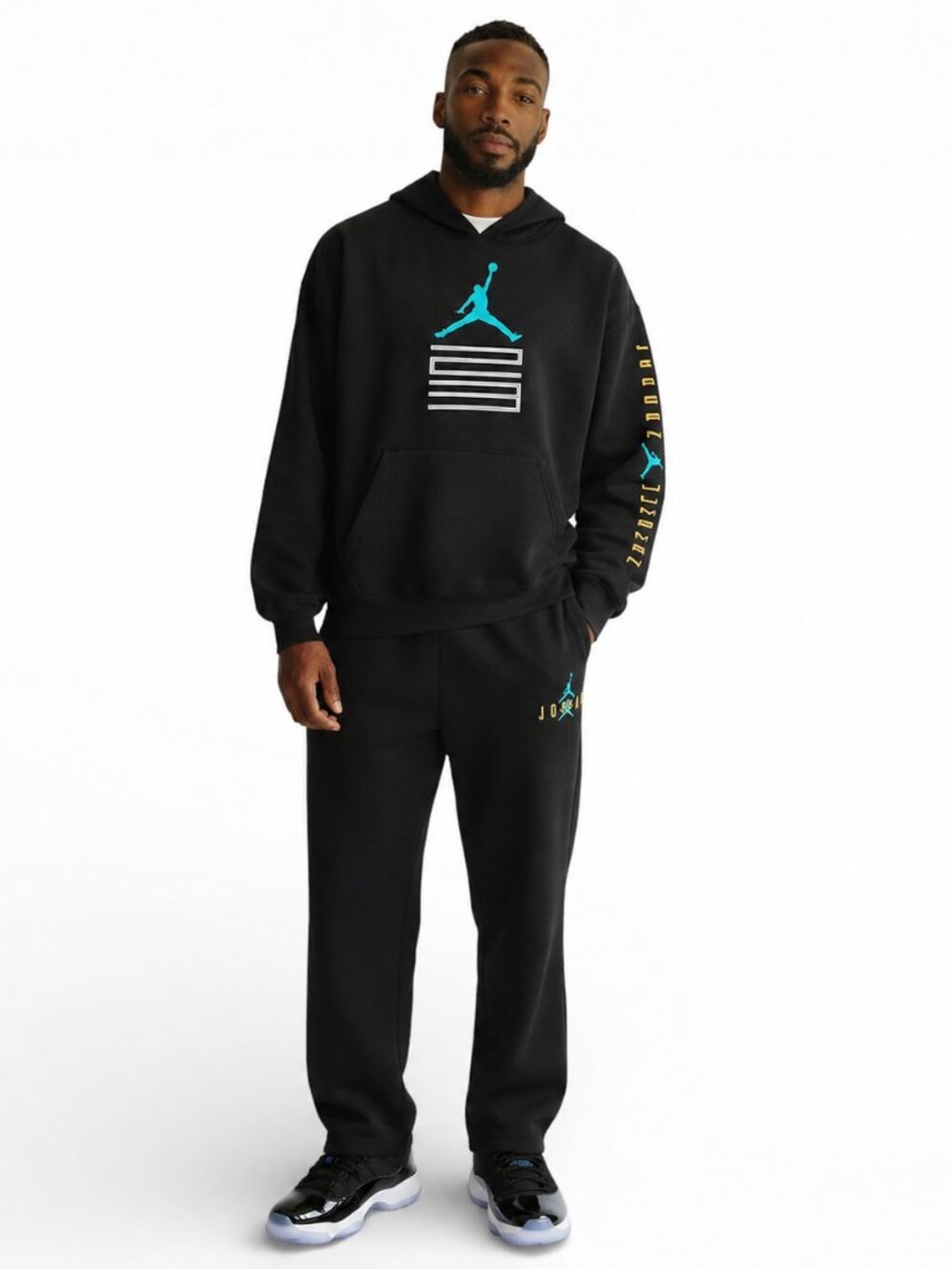 Jordan Nike Mens AJ 11 Gamma Tracksuit Track Suit Pants Joggers Hoodie Medium